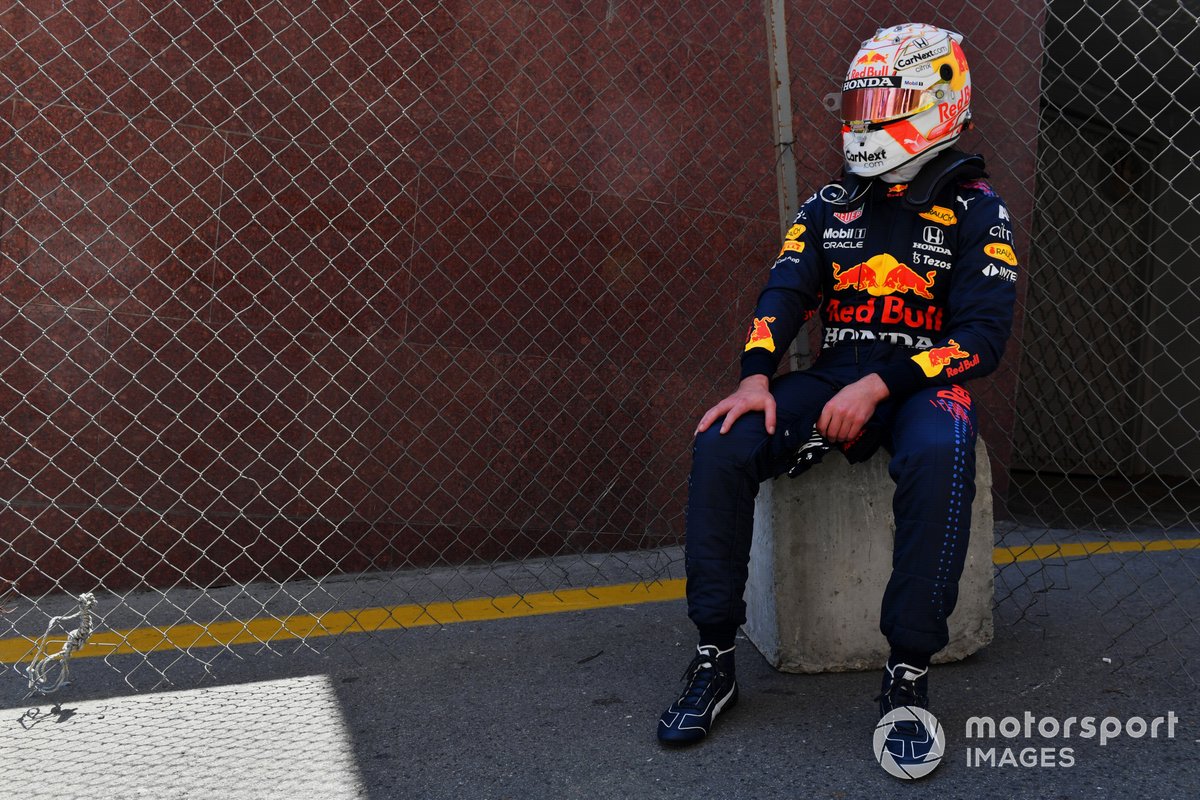 Max Verstappen, Red Bull Racing, sits out the rest of FP3 after hitting the barrier